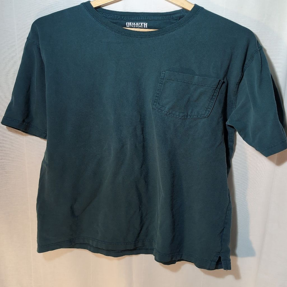 Duluth Trading Company Teal Short Sleeve Tee, Men's Size M, 100% Cotton